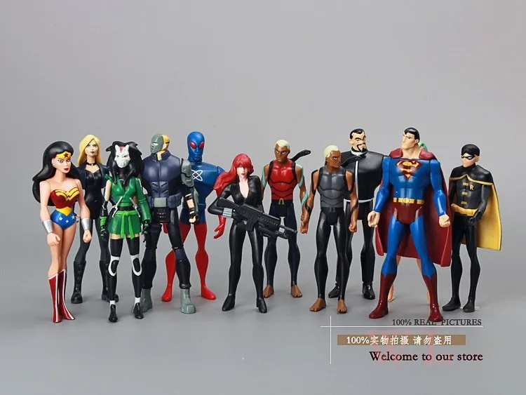 DC Comics Super Heroes Супермен Робин Wonder Woman ПВХ Фигурки Коллекционная модель игрушки 12 шт./компл