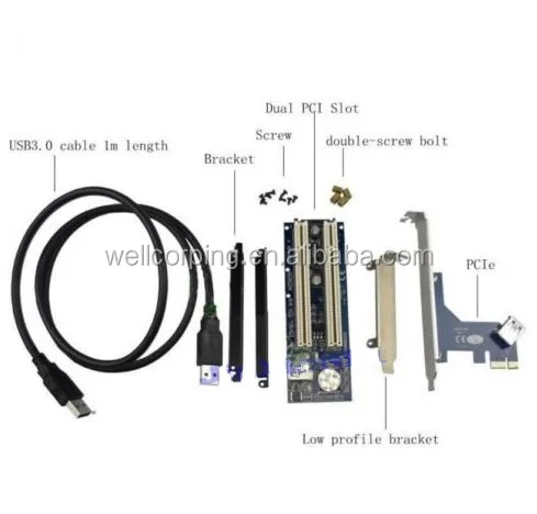 PCIe на 2 PCI адаптер PCI express X1 на двойной Райзер-карта PCI с корпусом чехол