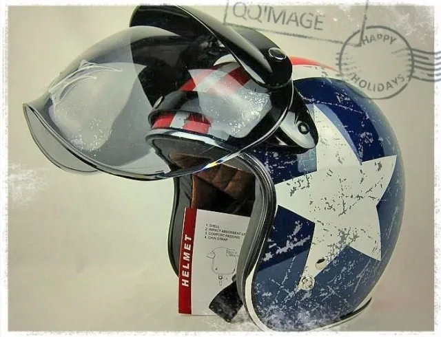 capacete каско винтажные мотоциклетный шлем в стиле ретро 3 кнопки защитный смотровой щиток щит стекло открытым лицом очки для шлема