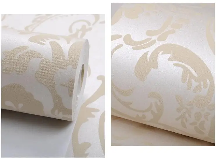 Нетканые европейские глянцевые стильные синие Бежевые Белые современные Дамасские обои для гостиной современные роскошные обои для спальни