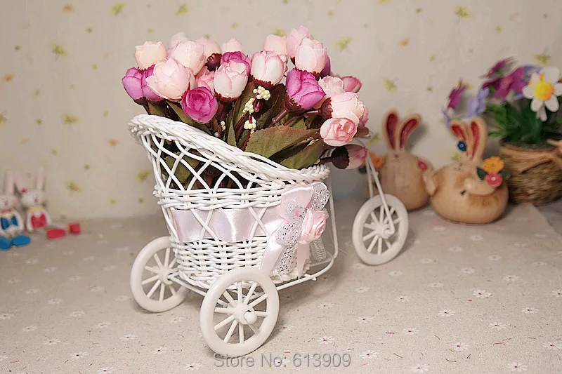 Floace ротанга трицикл искусственный цветок Шелковый цветок набор домашний декор стол для столовой комнаты подарок свадебное украшение- FL140079