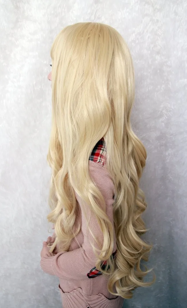 MCOSER 90 см длинные TouhouProject-Watatsuki noToyohime светильник желтый волнистые Аниме Мода Красивый Косплей парик
