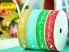 [IuBuFiGo] 3/"(9 мм) Рождественская лента X'mas лента grpsgrain 100 ярдов/лот
