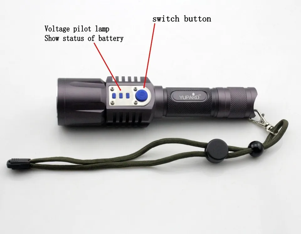 YUPARD XM-L2 T6 светодиодный фонарь, яркость, светодиодный, зарядка через USB, 5 режимов, мобильный внешний аккумулятор, батарея 18650, умный фонарик