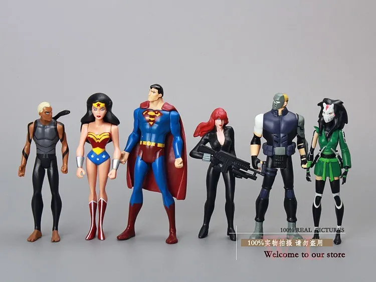DC Comics Super Heroes Супермен Робин Wonder Woman ПВХ Фигурки Коллекционная модель игрушки 12 шт./компл