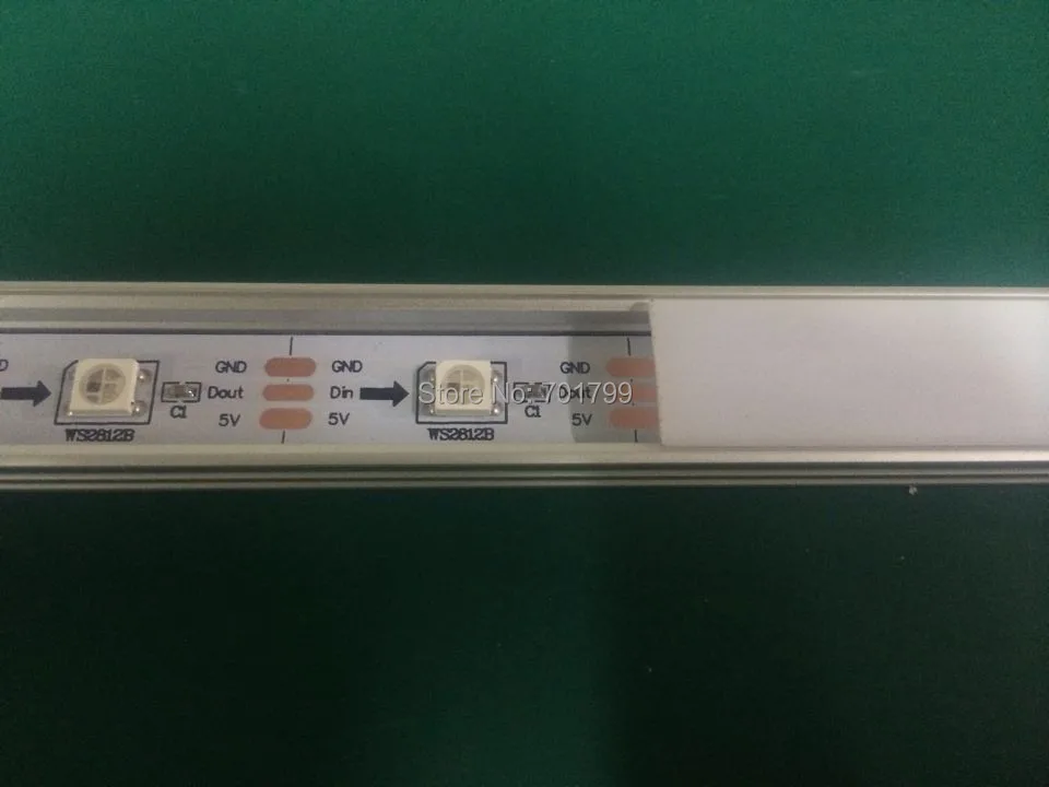 Адресуемых rgb полный цвет 1 м DC5V WS2812B светодиодный жесткий стержень, 32 пикс./м; с молочной оболочкой