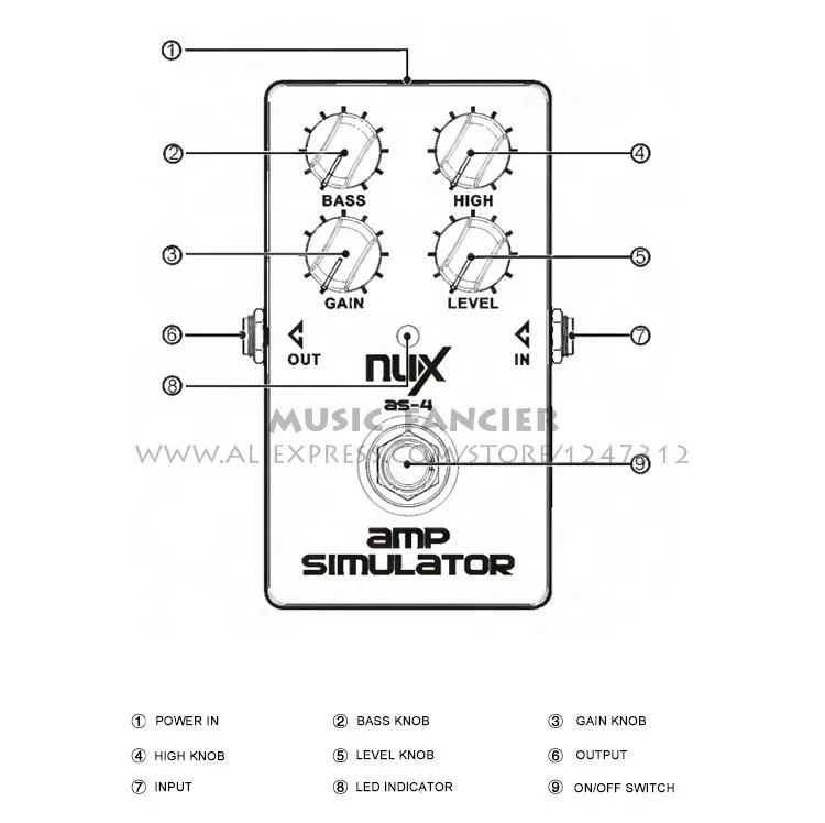 NUX AS-4 современный усилитель симулятор гитарная педаль эффекта баса повышает эффект искажений