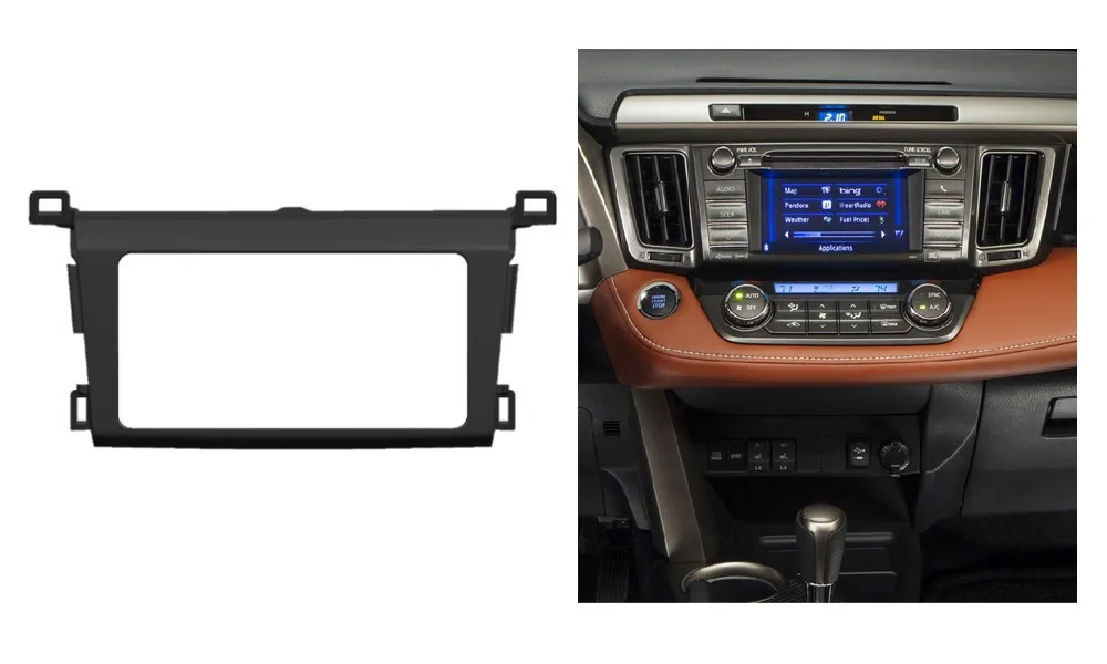 Двойной Din стерео панель для Toyota RAV4 2013 фасции Радио DVD тире монтажный комплект отделки лицевой рамы ободок
