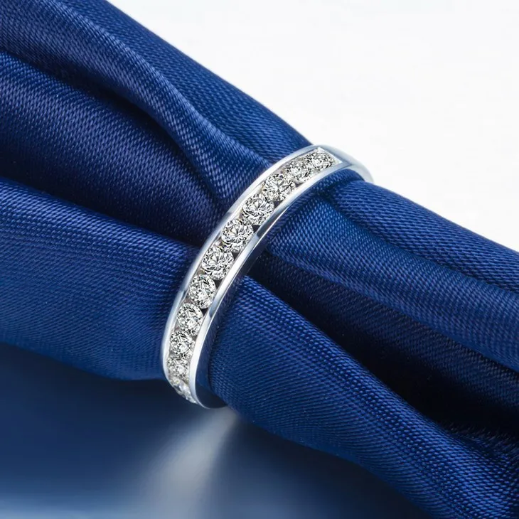 ZOCAI простой классический 0,60 КТ Сертифицированный I-J/SI круглая огранка 18 K из белого золота с бриллиантами обручальные кольца для пар 2 шт W01543 Q00069C