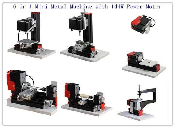 Мотор большой мощности 144W 12000 RPM(оборотов в минуту), металлическая шестерня, встроенная коробка передач, Zhouyu Mini 6 в 1 Многоцелевой станок
