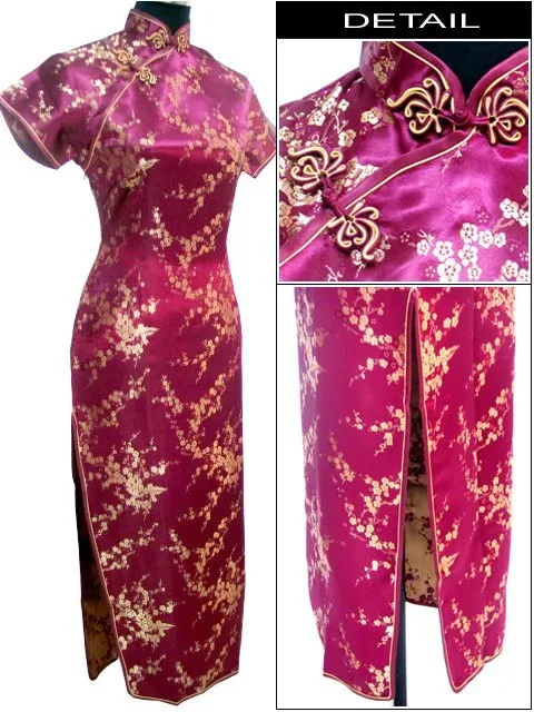 Золотое традиционное китайское платье женские атласные Длинные Cheongsam Qipao Одежда Цветок размера плюс S M L XL XXL XXXL 4XL 5XL 6XL J3081