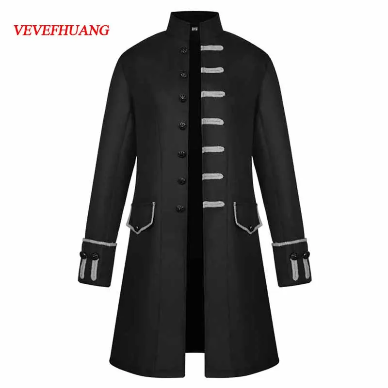 Новинка 2018 мужская длинная куртка VEVEFHUANG среднего возраста принц панк стимпанк с