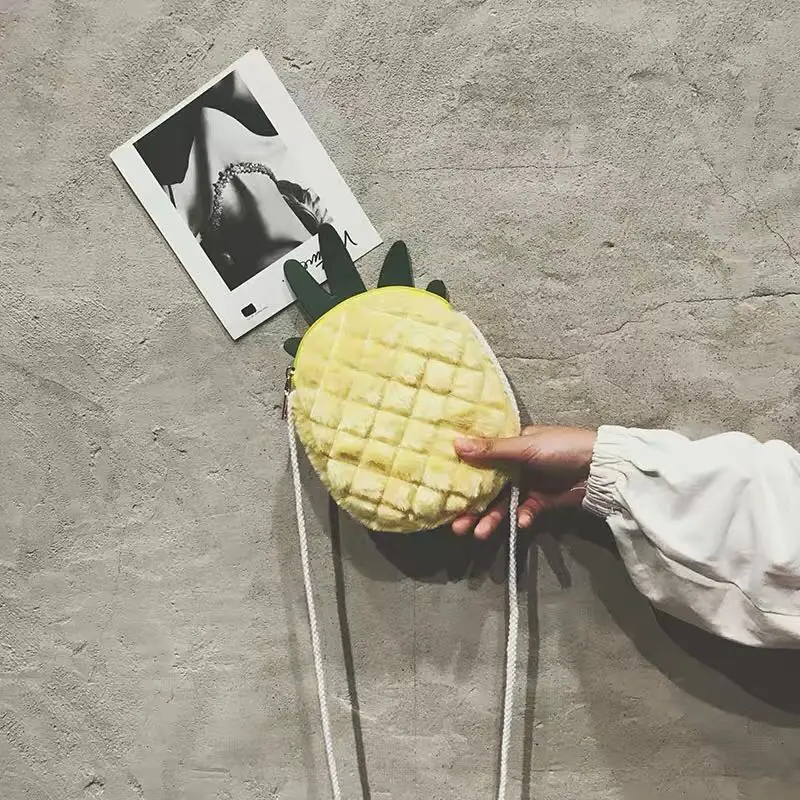 Меховой помпон мультяшная Мягкая Милая Сумочка для женщин милая женская сумка с