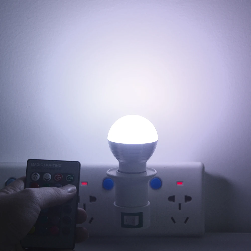 110V 220V AC 85-265V RGB затемнения светодиодный сценический светильник E27 E14 волшебный светильник светодиодный лампы/24key светильник с устройством дистанционного управления дома светильник Инж
