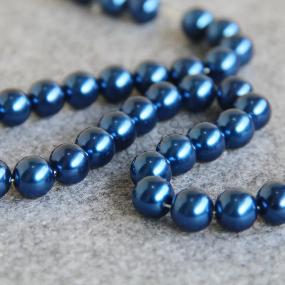 Бусины из жемчуга и ракушки темно синего цвета 4 14 мм|pearl beads|designer beadsshell pearl beads |
