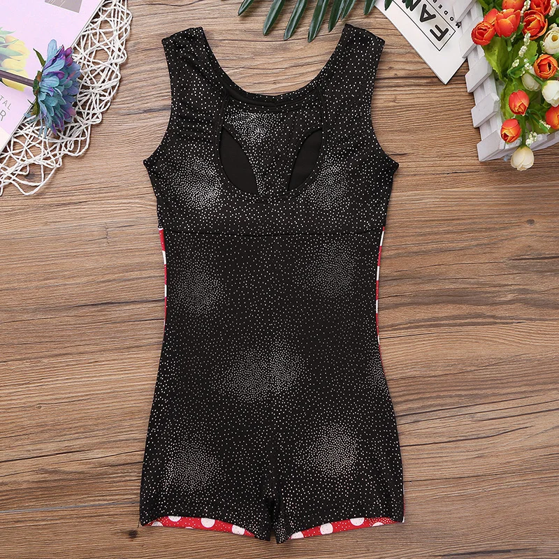 Цельнокроеный комбинезон без рукавов для девочек подростков спортивный костюм