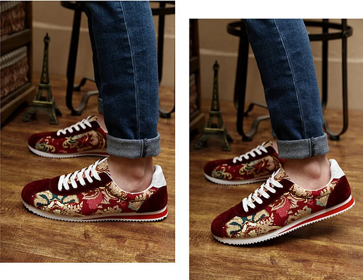 2015 Spring New Fashion Floral Casual Men's Sneakers Lace-Up Pu Male Shoes Comfortable Wear 3 Colors MS14 | Спорт и развлечения