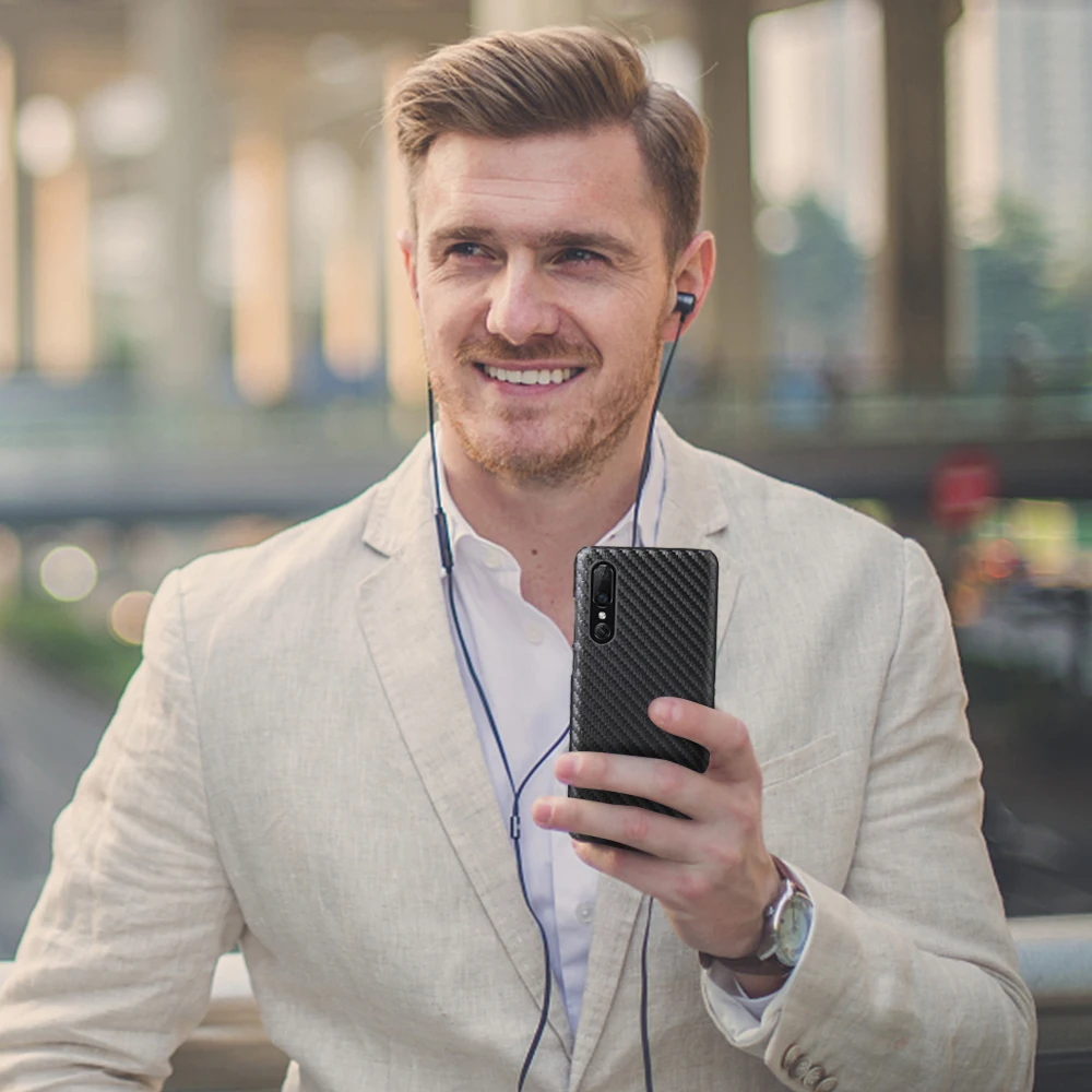 Чехол для Huawei P30 Pro из углеродного волокна ударопрочный Задняя накладка чехла ТПУ