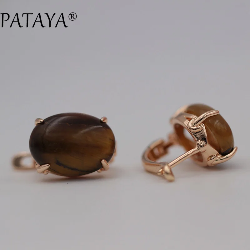 PATAYA, новинка, RU, хит, разноцветные овальные серьги с натуральным камнем, большие серьги, 585, розовое золото, опал, серьги для женщин, индийские, Onxy, вечерние, свадебные ювелирные изделия