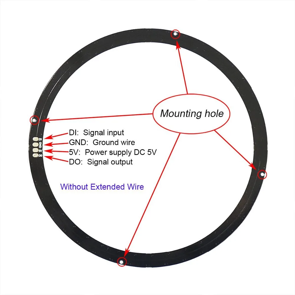 WS2812B СВЕТОДИОДНЫЙ Кольцо 5050 встроенных RGB драйвер для Arduino Integrated светодиодный