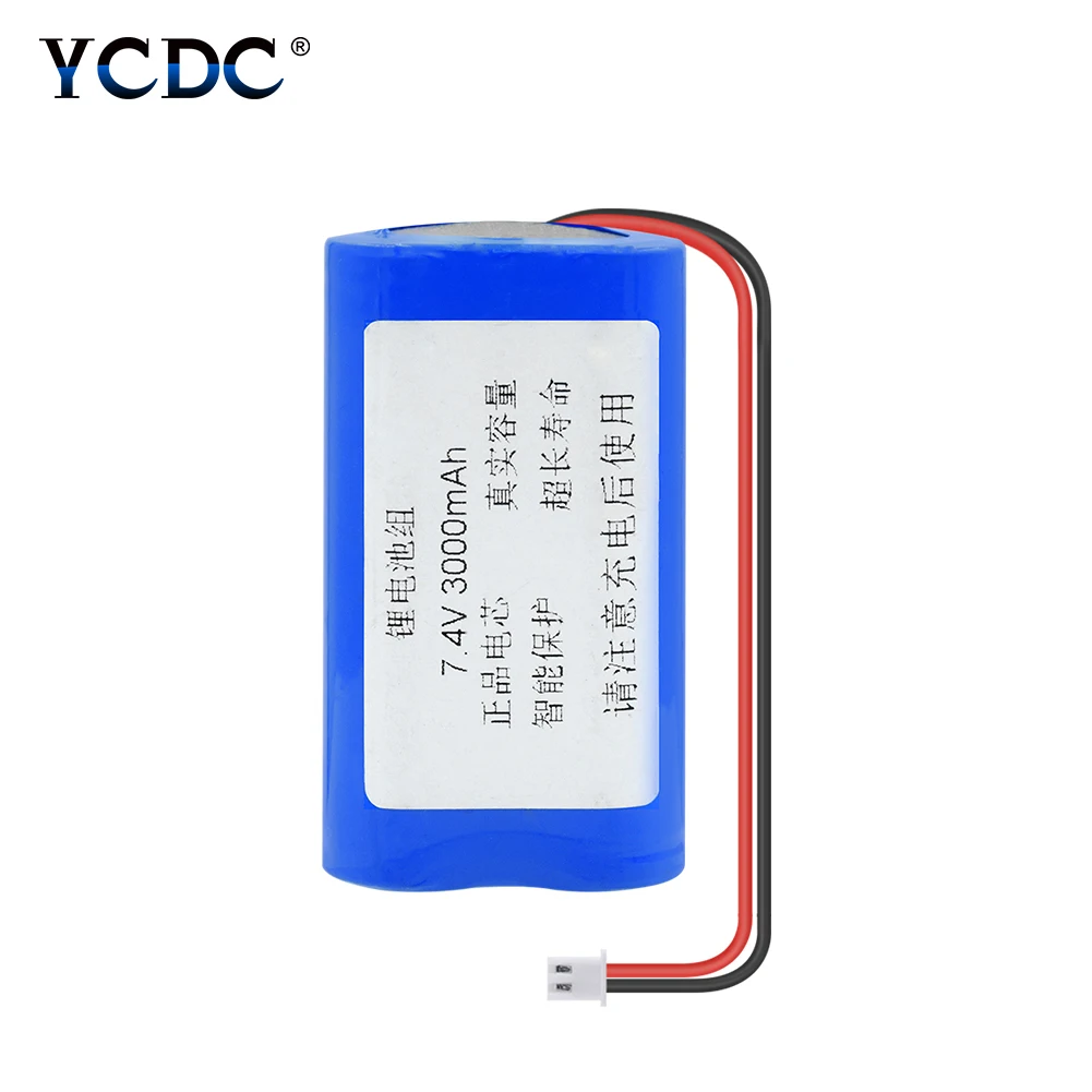 YCDC 7.2 V / 7.4 V 18650 lithium battery 3000mAh Rechargeable battery pack With XH Plug For LED Light speaker protection board