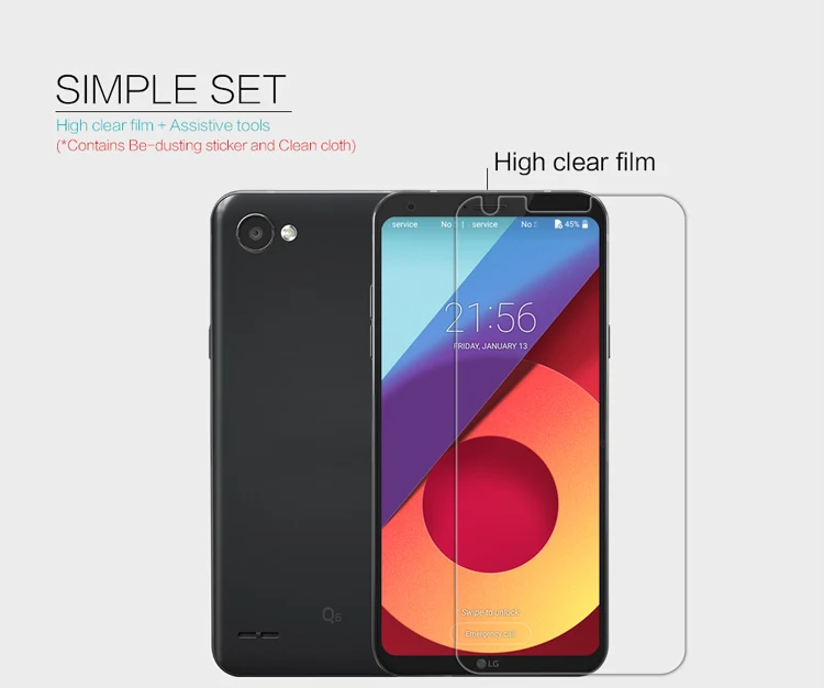 2 pcs/lot For LG Q6 screen protector NILLKIN Crystal Super clear protective film with retailed package | Мобильные телефоны и