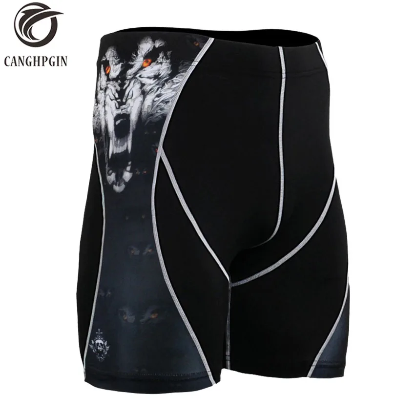 Шорты мужские быстросохнущие с 3D принтом летние спортивные компрессионные штаны