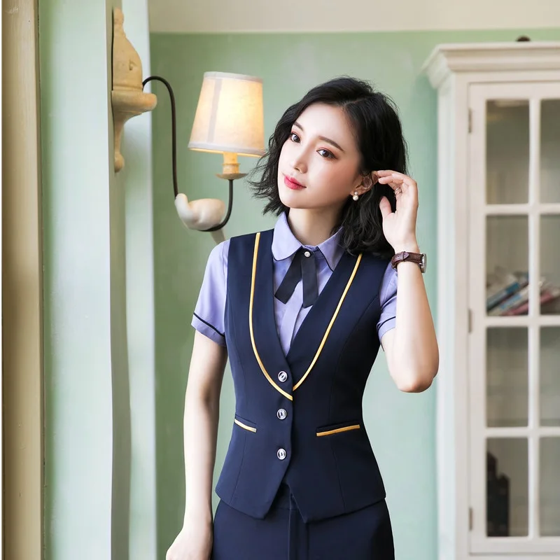 Деловой жилет и безрукавка для женщин офисная одежда блейзер на весну лето 2019