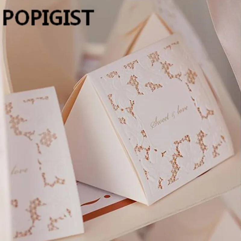 Big Heard Love и цветок Лазерная резка коробка конфет на свадьбу Подарки для торта