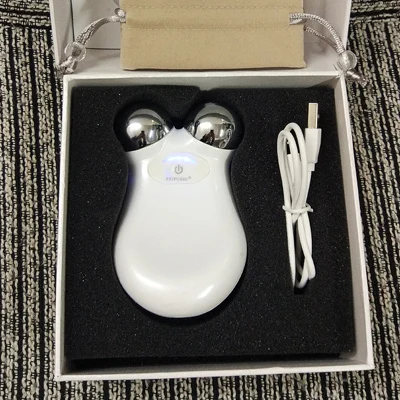 with box Микротоковый Массажер для подтяжки лица, машина для ухода за кожей, инструменты для подтяжки кожи, Спа USB лифтинг, средство для удаления морщин лица, массаж красоты - Цвет: with box