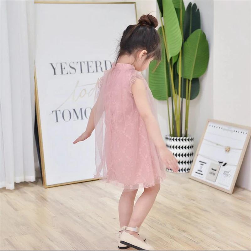Современное платье Чонсам для девочек коллекция 2019 года красивая летняя детская