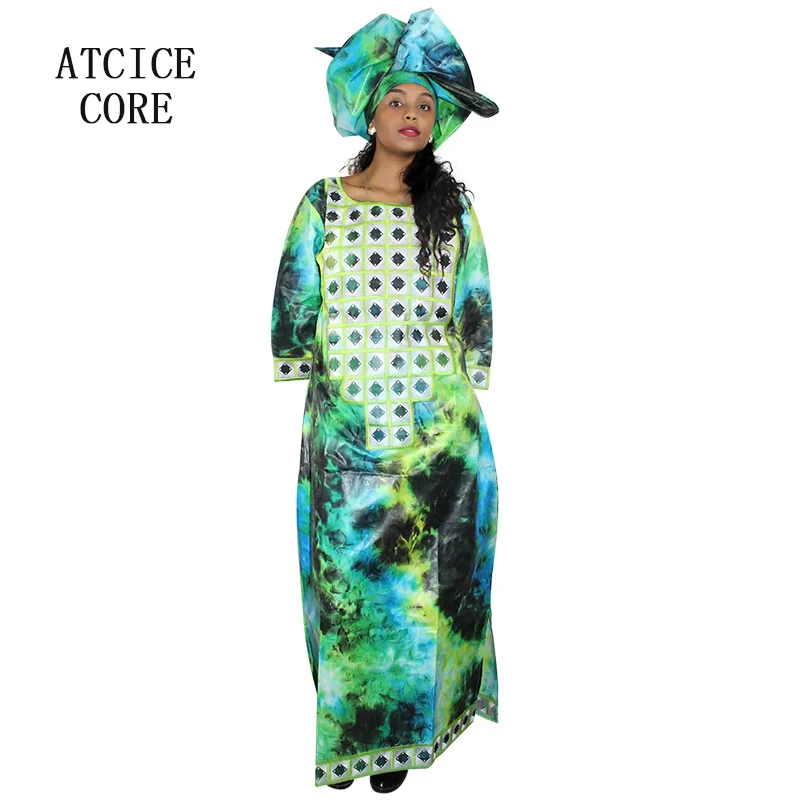 Африканское платье для женщин традиционное Дашики с вышивкой 100% хлопок A218