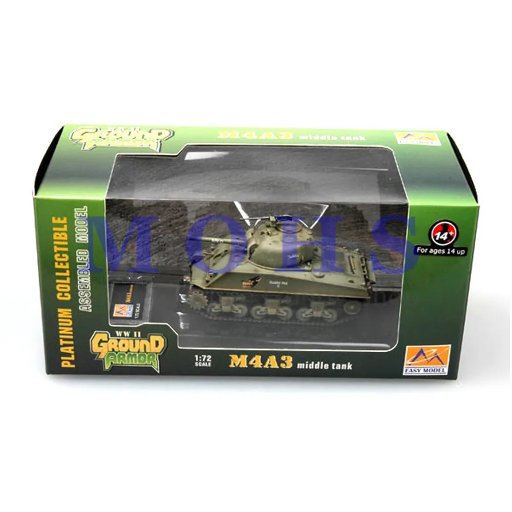 EASY MODEL 36256 1/72 Assembled Model Scale Finished Miniature Military Tank M4A3 Middle U.S ARMY |