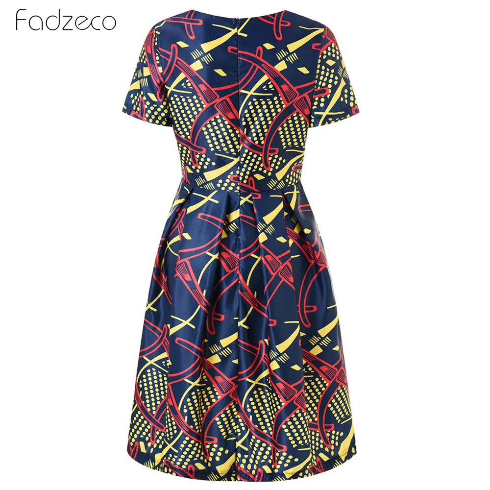 Женское платье на молнии Fadzeco трапециевидной формы с круглым вырезом и