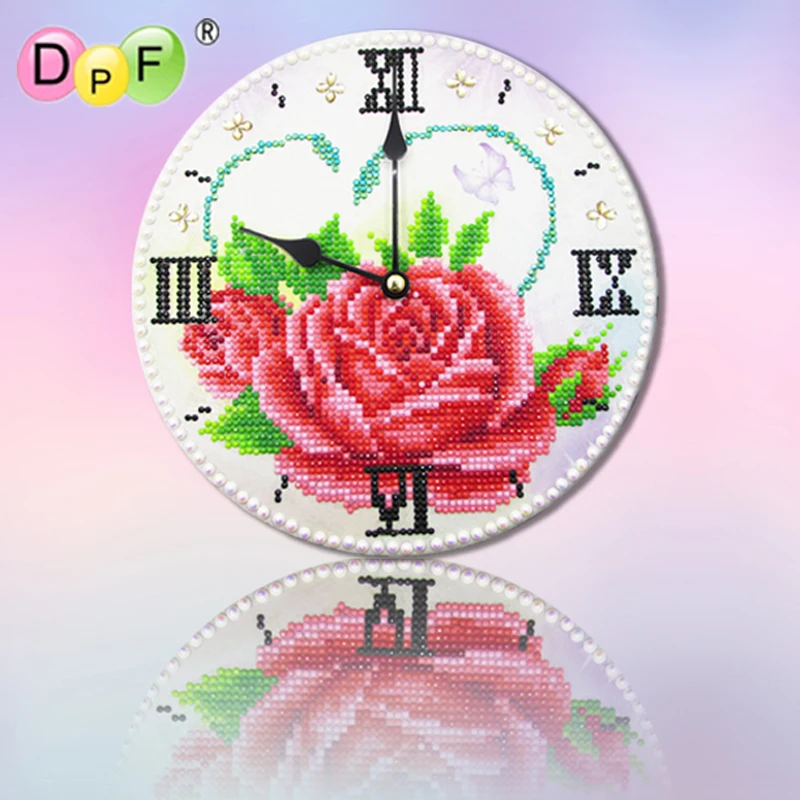 DPF 5D круглая Алмазная Бриллиантовая вышивка рукоделие большой красный пион