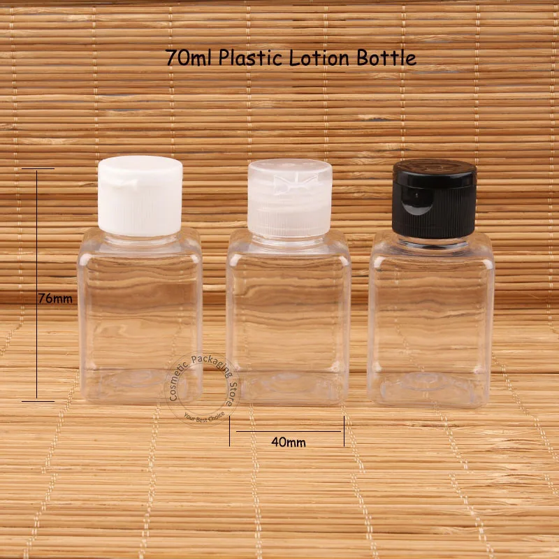 30pcs/Lot Promotion Empty 70ml Plastic Flip Cap Lotion Bottle Small Women Cosmetic Container Clamshell Packaging Refillable | Красота и