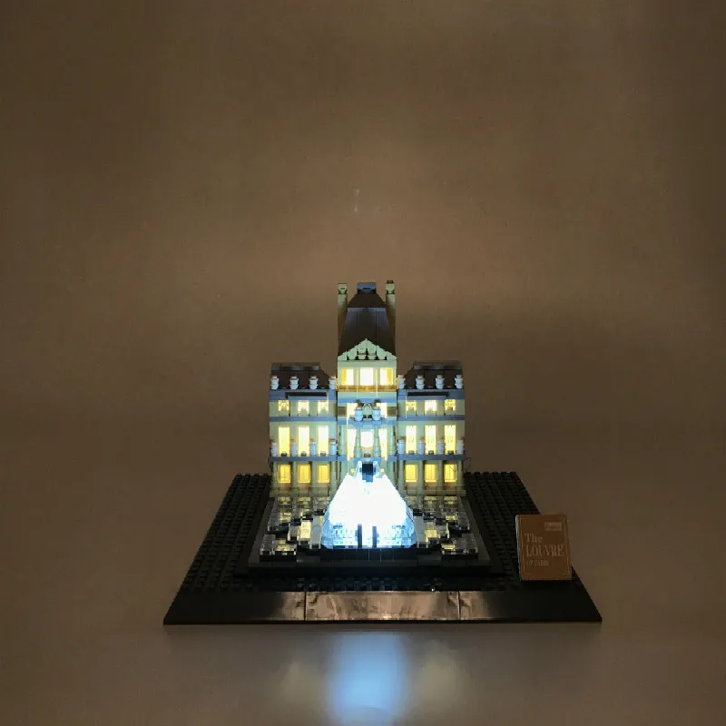 Набор светодиодных ламп DIY Cool Building City Street 21024 серия Architecture Louvre Toys Blocks Creator Lighting Set |