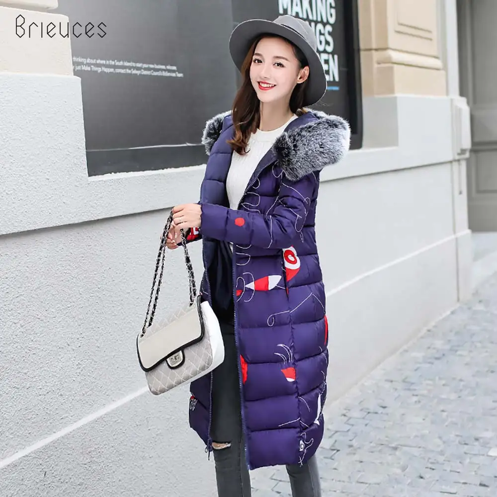 Новая двухсторонняя одежда Brieuces зимнее пальто для женщин утепленные теплые