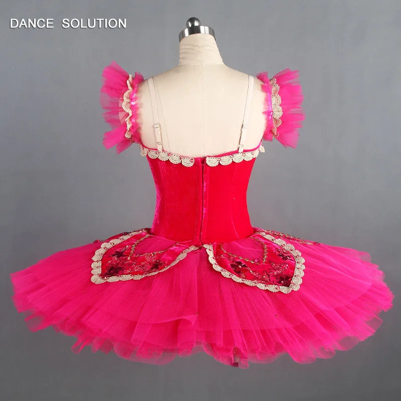 Профессиональная балетная пачка Вишневое красное бархатное танцевальное платье