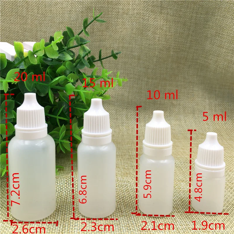

100 pcs Free Shipping 5 10 15 20 ml Frosted Transparent Plastic Empty Bottles Liquid Essential Oil Dispensing Small Container