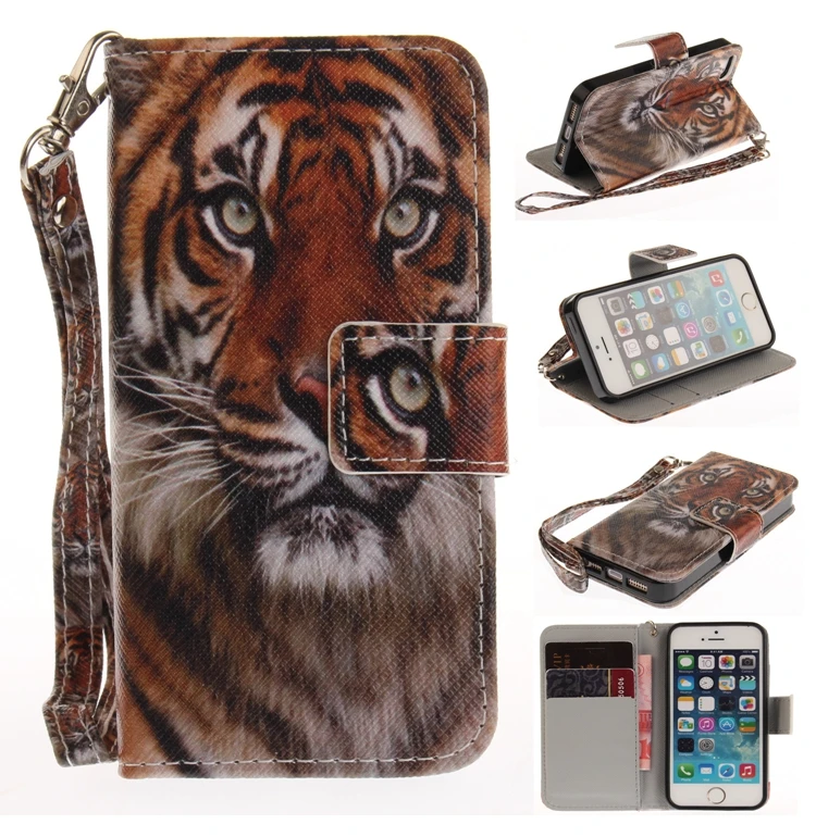 Кожаный бумажник с собакой для Coque Apple iPhone 5S чехол с откидной крышкой для iPhone 5 чехол для телефона s для iPhone SE 5SE 5 S Capinha Etui Hoesje