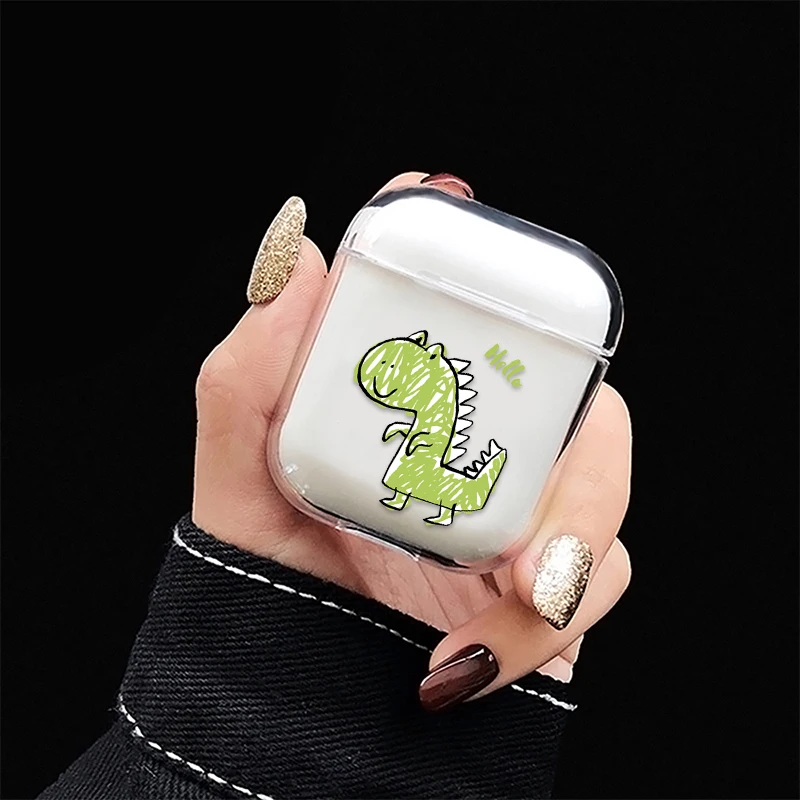 Для AirPods чехол милый мультяшный узор прозрачный защитный Bluetooth беспроводной для