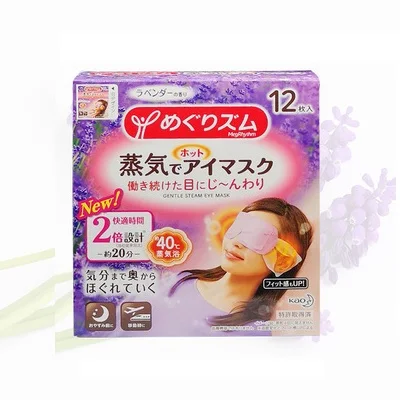 Lavender Kao MEGURISM Health Care Паровая теплая маска для глаз 12 листов, 6 ароматов - Цвет: Lavender
