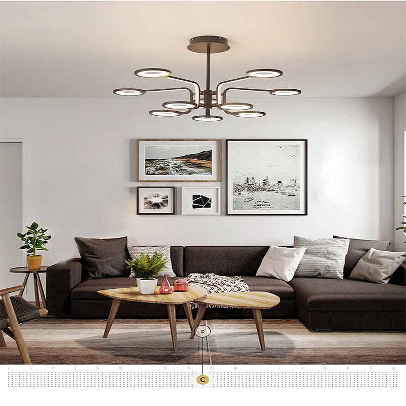 Люстра креативная бабочка алюминиевая коричневая l спальня гостиная модный