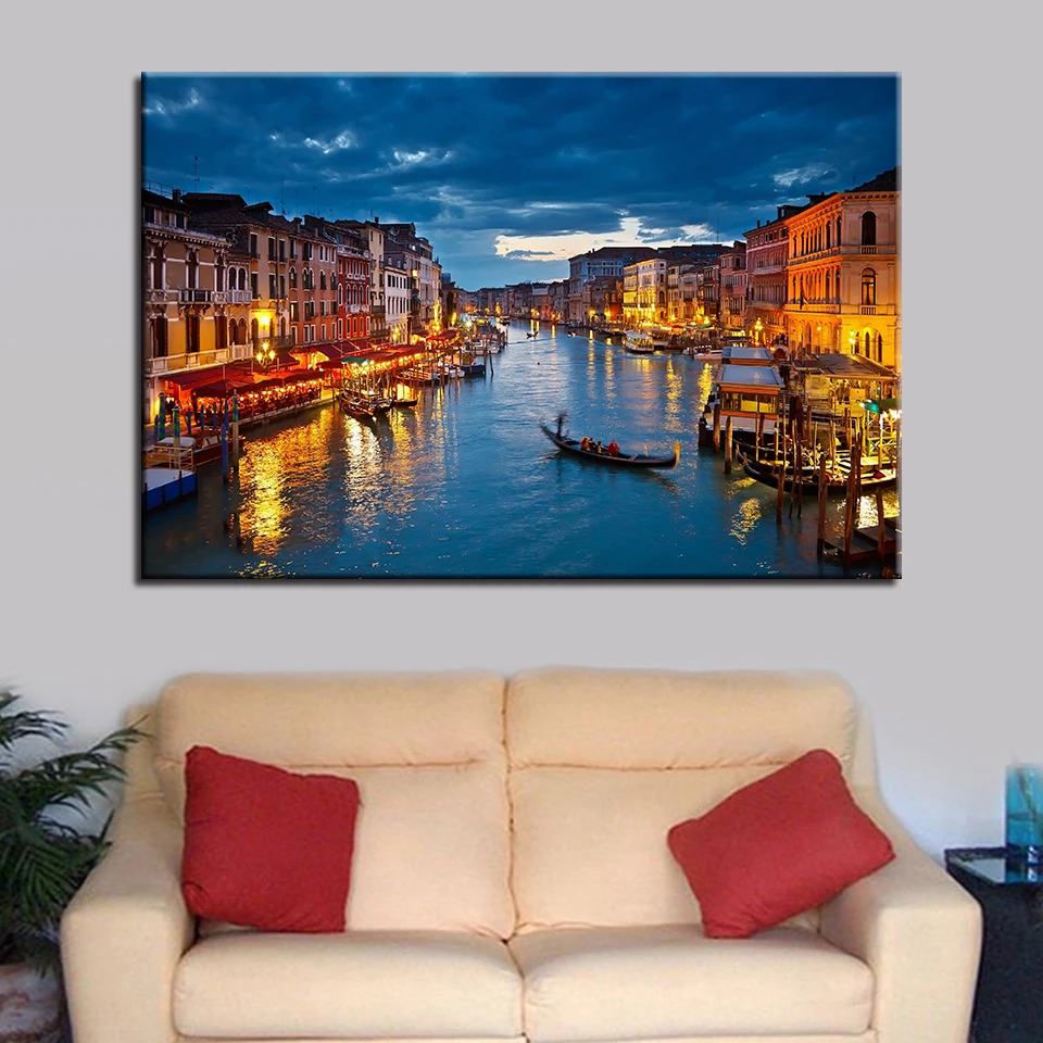 Картина для гостиной 1 панель город постер с Италией холст настенная