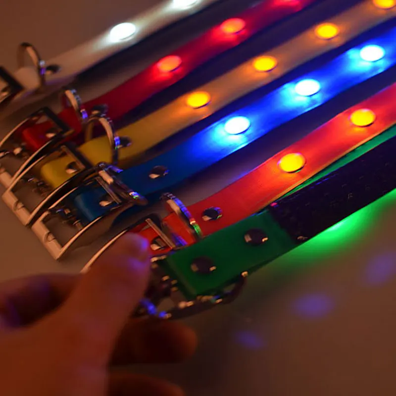 

Luxury Safe LED Dog Collar For Cat Glow Collar LED Pet Products For Pet TPU Luminous Necklace Gem LED Dog Collars Size S M L