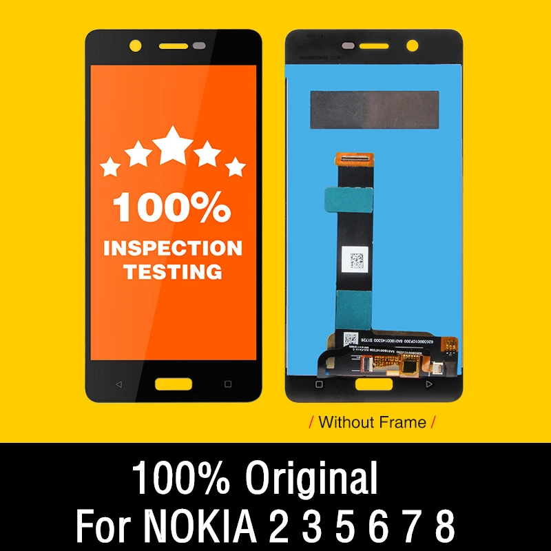 100% Оригинальный ЖК-дисплей для Nokia 8 7 6 5 3 2 сенсорная панель экран ЖК-дигитайзер