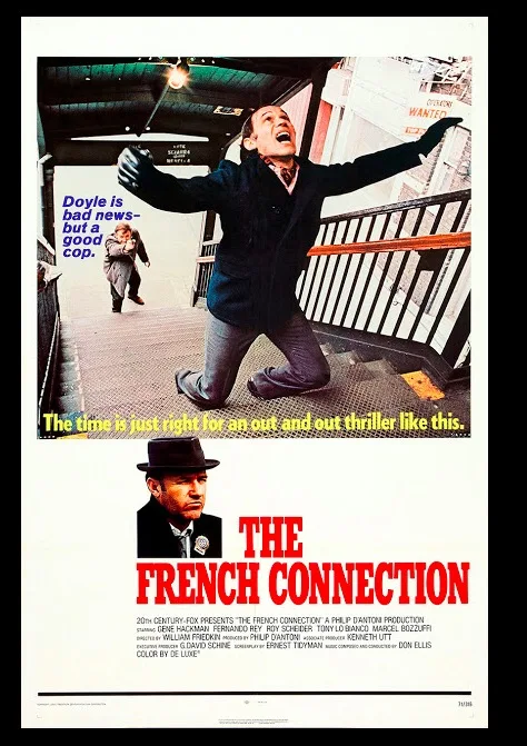 Французский подключения (1971) классика нео нуар фильм ретро ВИНТАЖНЫЙ ПЛАКАТ