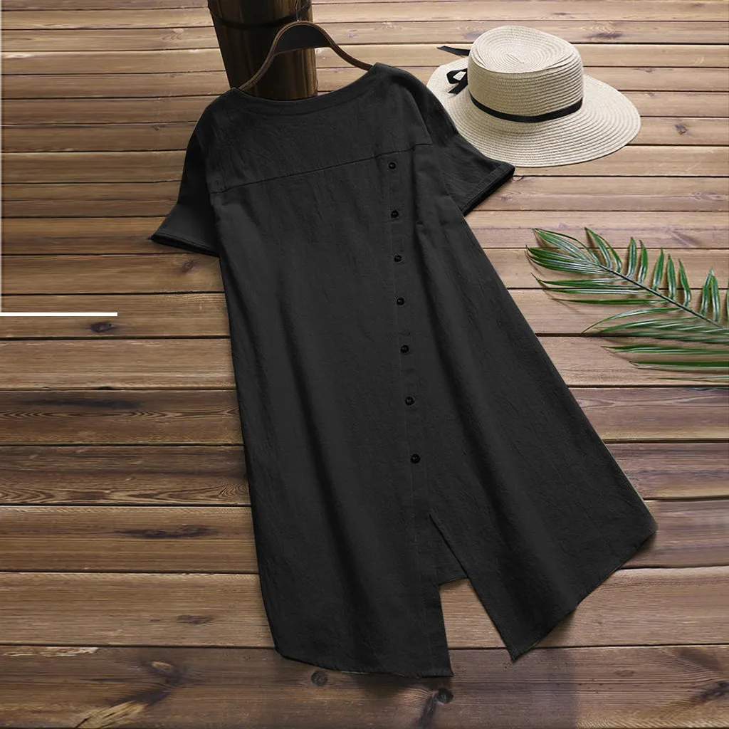 Футболка женская эластичная с круглым вырезом Мягкая Повседневная льняная