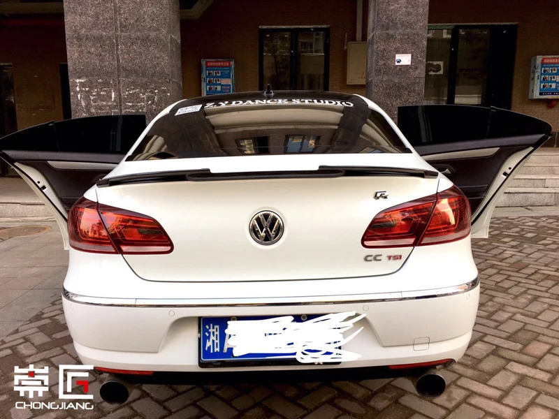 Для Volkswagen VW CC 2010 2011 2012 2013 украшение БАГАЖНИКА АВТОМОБИЛЯ заднее крыло черное углеродное волокно задний спойлер